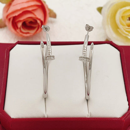 [LUCKY LOVE]JUSTE HALF DIAMOND LARGE EARRINGS