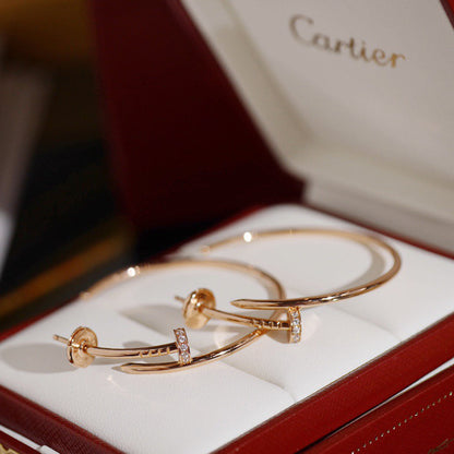 [LUCKY LOVE]JUSTE HALF DIAMOND LARGE EARRINGS