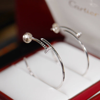 [LUCKY LOVE]JUSTE HALF DIAMOND LARGE EARRINGS