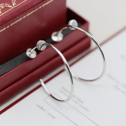 [LUCKY LOVE]JUSTE HALF DIAMOND LARGE EARRINGS