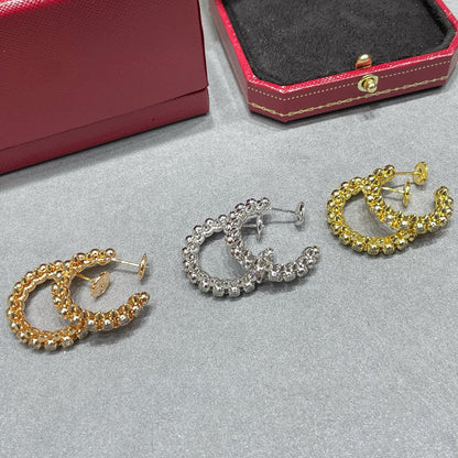 [LUCKY LOVE]CLASH FULL DIAMOND MEDIUM EARRINGS