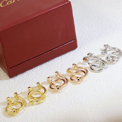 [LUCKY LOVE]JUSTE NO DIAMOND DOUBLE EARRINGS