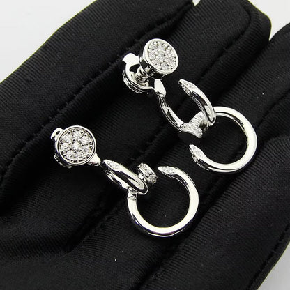 [LUCKY LOVE]JUSTE HALF DIAMOND DOUBLE EARRINGS