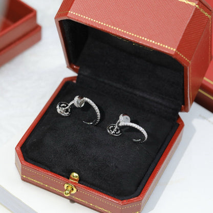 [LUCKY LOVE]JUSTE FULL DIAMOND DOUBLE EARRINGS