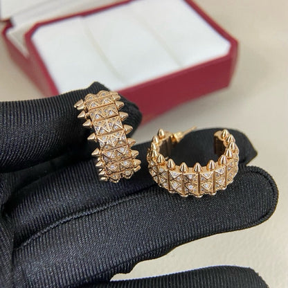 [LUCKY LOVE]CLASH 9.2MM FULL DIAMOND DOUBLE ROW EARRINGS