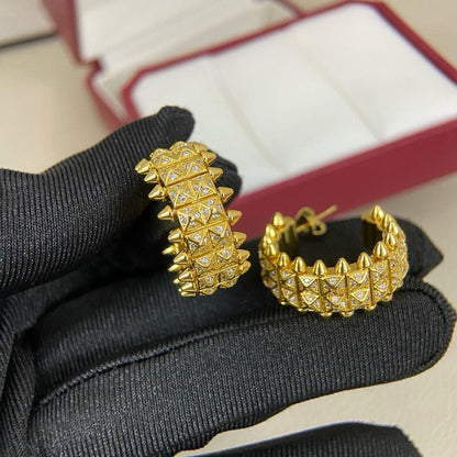 [LUCKY LOVE]CLASH 9.2MM FULL DIAMOND DOUBLE ROW EARRINGS
