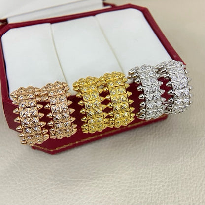 [LUCKY LOVE]CLASH 9.2MM FULL DIAMOND DOUBLE ROW EARRINGS