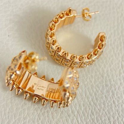 [LUCKY LOVE]CLASH 9.2MM FULL DIAMOND DOUBLE ROW EARRINGS