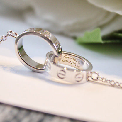 [LUCKY LOVE]LOVE DOUBLE RING NECKLACE