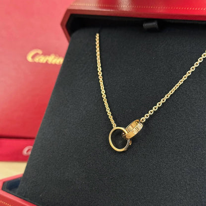 [LUCKY LOVE]LOVE DOUBLE RING NECKLACE