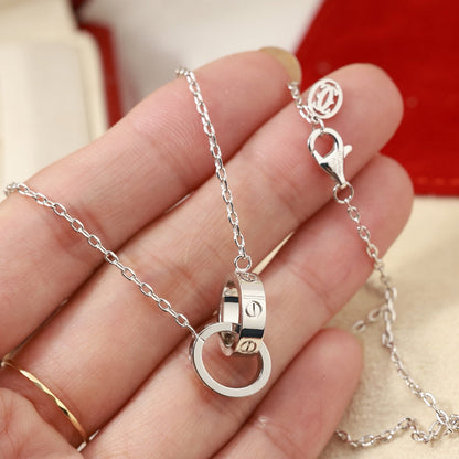 [LUCKY LOVE]LOVE DOUBLE RING NECKLACE