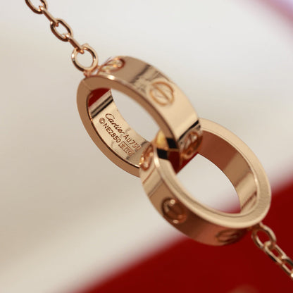 [LUCKY LOVE]LOVE DOUBLE RING NECKLACE