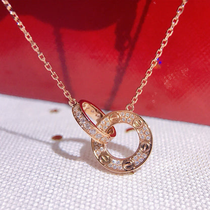 [LUCKY LOVE]LOVE  FULL DIAMOND PENDANT NECKLACE