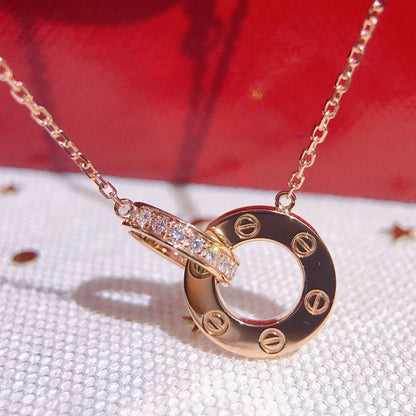 [LUCKY LOVE]LOVE  FULL DIAMOND PENDANT NECKLACE
