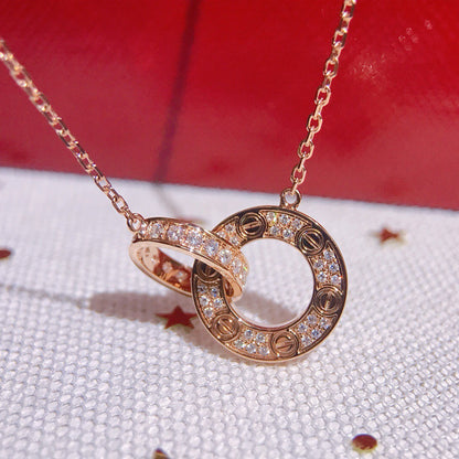 [LUCKY LOVE]LOVE  FULL DIAMOND PENDANT NECKLACE