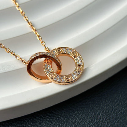 [LUCKY LOVE]LOVE  FULL DIAMOND PENDANT NECKLACE