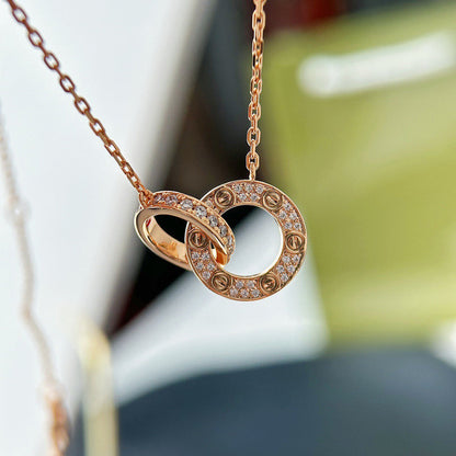 [LUCKY LOVE]LOVE  FULL DIAMOND PENDANT NECKLACE