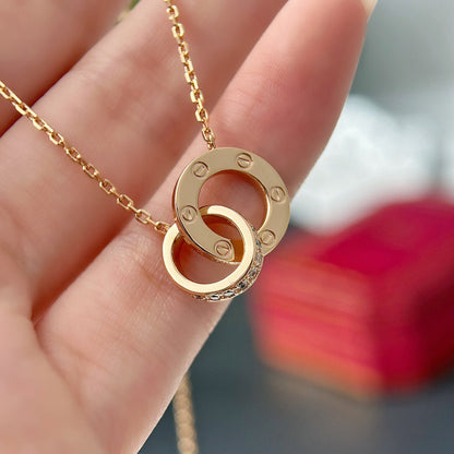 [LUCKY LOVE]LOVE  FULL DIAMOND PENDANT NECKLACE