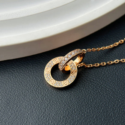 [LUCKY LOVE]LOVE  FULL DIAMOND PENDANT NECKLACE