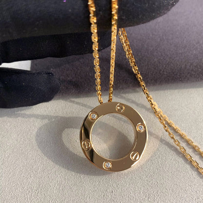 [LUCKY LOVE]LOVE NECKLACE 16MM 3 DIAMONDS