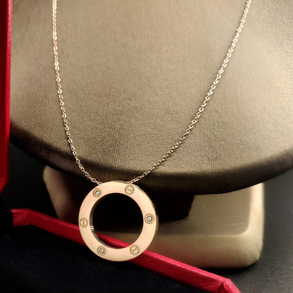 [LUCKY LOVE]LOVE NECKLACE 16MM 3 DIAMONDS