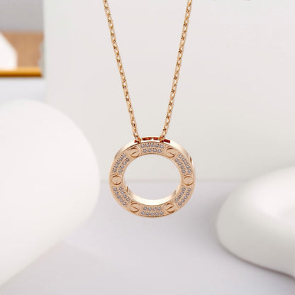 [LUCKY LOVE]LOVE NECKLACE 16MM  FULL DIAMOND