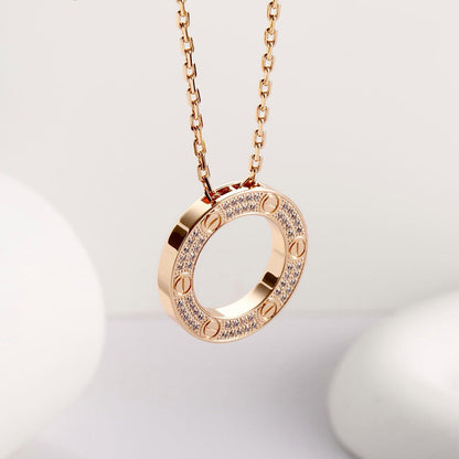 [LUCKY LOVE]LOVE NECKLACE 16MM  FULL DIAMOND