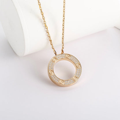 [LUCKY LOVE]LOVE NECKLACE 16MM  FULL DIAMOND