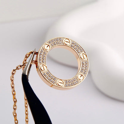 [LUCKY LOVE]LOVE NECKLACE 16MM  FULL DIAMOND