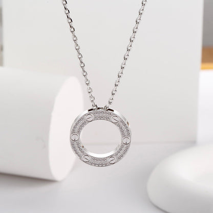 [LUCKY LOVE]LOVE NECKLACE 16MM  FULL DIAMOND