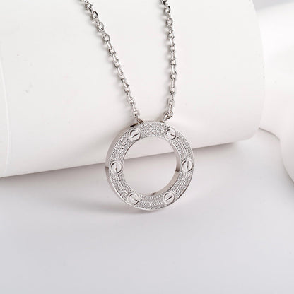 [LUCKY LOVE]LOVE NECKLACE 16MM  FULL DIAMOND