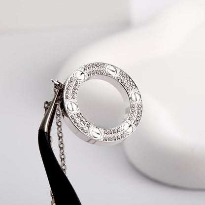 [LUCKY LOVE]LOVE NECKLACE 16MM  FULL DIAMOND