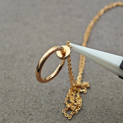 [LUCKY LOVE]JUSTE NECKLACE HALF DIAMOND