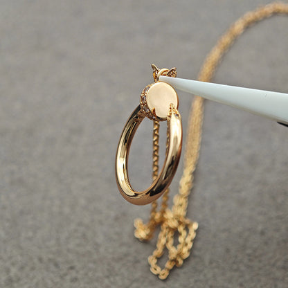 [LUCKY LOVE]JUSTE NECKLACE HALF DIAMOND