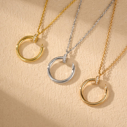 [LUCKY LOVE]JUSTE NECKLACE HALF DIAMOND