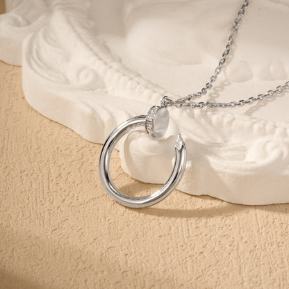 [LUCKY LOVE]JUSTE NECKLACE HALF DIAMOND