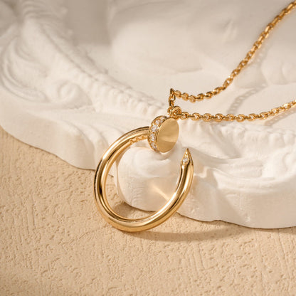 [LUCKY LOVE]JUSTE NECKLACE HALF DIAMOND