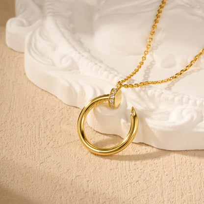 [LUCKY LOVE]JUSTE NECKLACE HALF DIAMOND