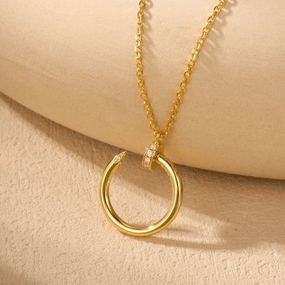 [LUCKY LOVE]JUSTE NECKLACE HALF DIAMOND