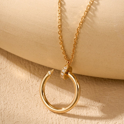 [LUCKY LOVE]JUSTE NECKLACE HALF DIAMOND
