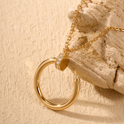 [LUCKY LOVE]JUSTE NECKLACE HALF DIAMOND