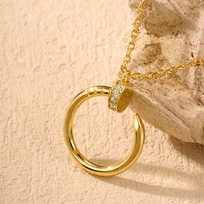 [LUCKY LOVE]JUSTE NECKLACE HALF DIAMOND