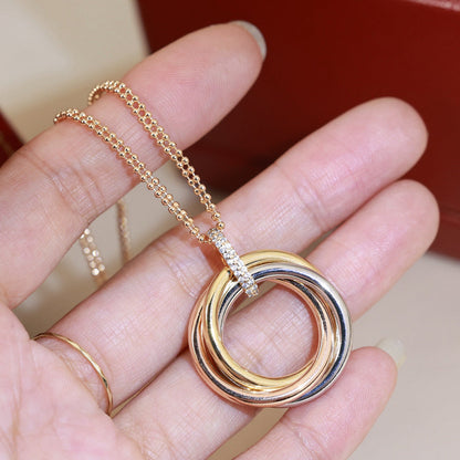 [LUCKY LOVE]TRINITY MEDIUM  DIAMONDS NECKLACE