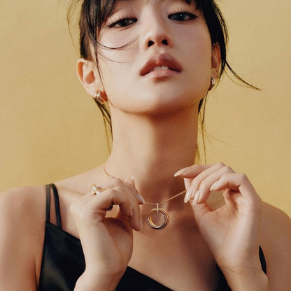[LUCKY LOVE]TRINITY MEDIUM  DIAMONDS NECKLACE