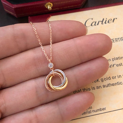 [LUCKY LOVE]TRINITY  NECKLACE 1 DIAMOND