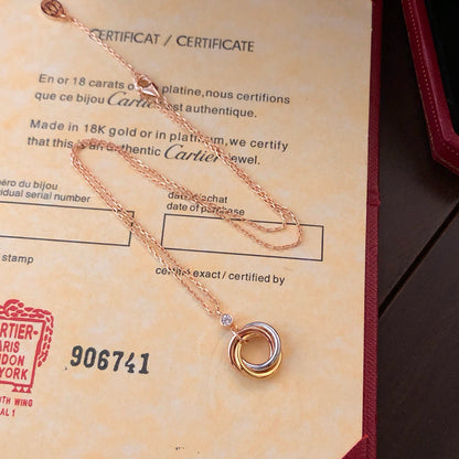 [LUCKY LOVE]TRINITY  NECKLACE 1 DIAMOND