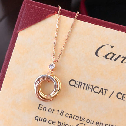 [LUCKY LOVE]TRINITY  NECKLACE 1 DIAMOND