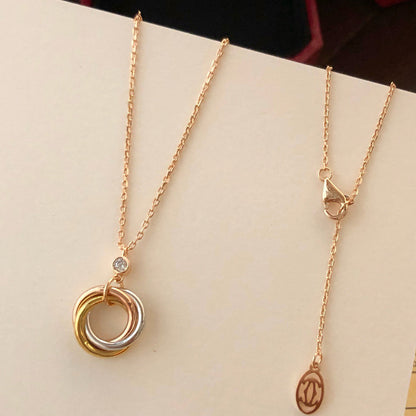 [LUCKY LOVE]TRINITY  NECKLACE 1 DIAMOND