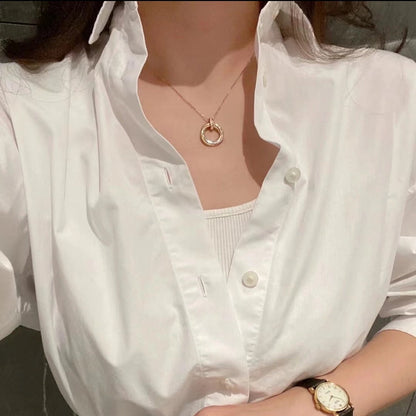 [LUCKY LOVE]TRINITY MEDIUM  DIAMONDS NECKLACE