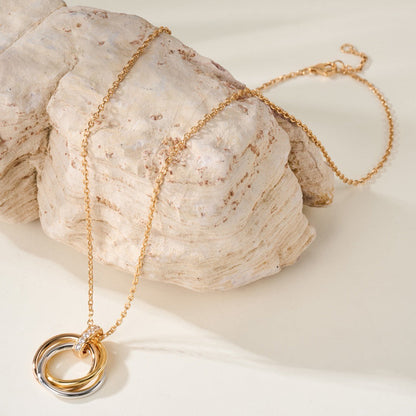 [LUCKY LOVE]TRINITY MEDIUM  DIAMONDS NECKLACE
